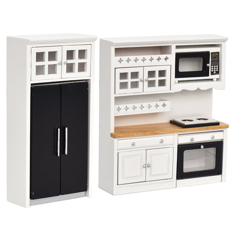 Dollhouse Kitchen Cabinet w/ Mini Pots & Eggs
