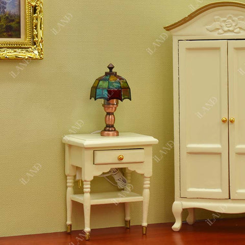 Mosaic Lattice Dollhouse Table Lamp w/ Plug