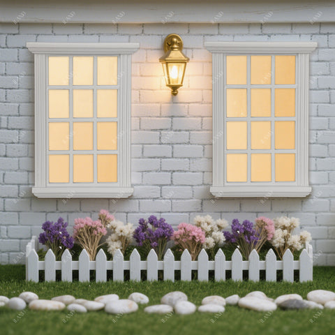 1/12 Scale White Wooden Dollhouse Windows 2pcs