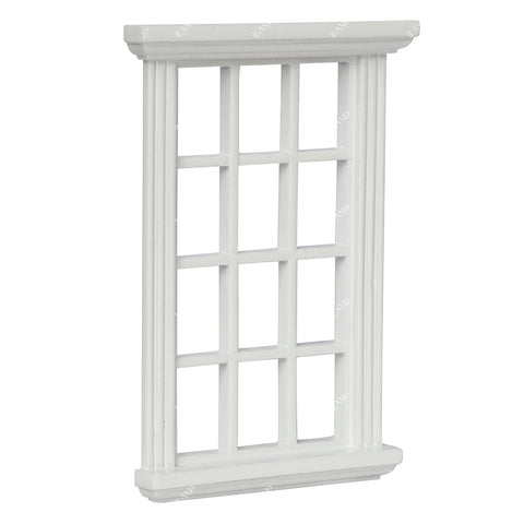 1/12 Scale White Wooden Dollhouse Windows 2pcs