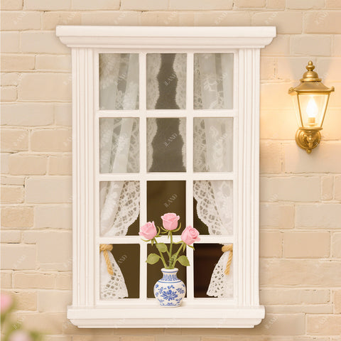 1/12 Scale White Wooden Dollhouse Windows 2pcs