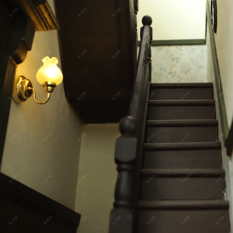 Dollhouse Stairs w/ Adjustable Handrails 2 Sets & DIY Railing