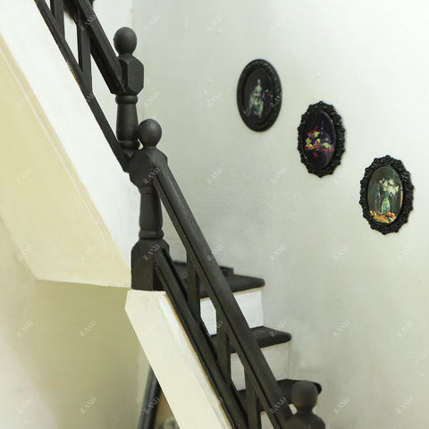Dollhouse Stairs w/ Adjustable Handrails 2 Sets & DIY Railing