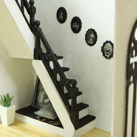 Dollhouse Stairs w/ Adjustable Handrails 2 Sets & DIY Railing