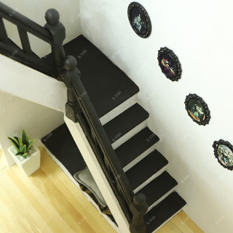 Dollhouse Stairs w/ Adjustable Handrails 2 Sets & DIY Railing