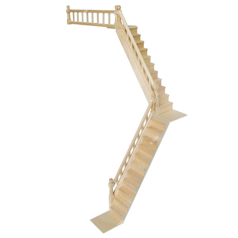 Dollhouse Stairs w/ Adjustable Handrails 2 Sets & DIY Railing