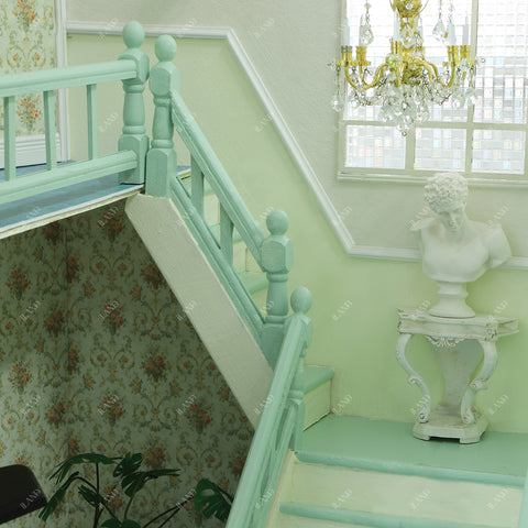 Dollhouse Stairs w/ Adjustable Handrails 2 Sets & DIY Railing