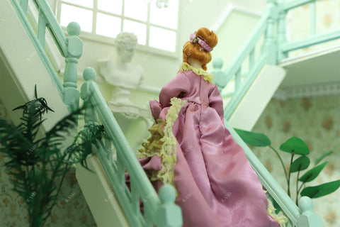 Dollhouse Stairs w/ Adjustable Handrails 2 Sets & DIY Railing