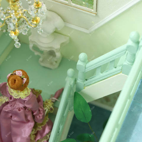 Dollhouse Stairs w/ Adjustable Handrails 2 Sets & DIY Railing