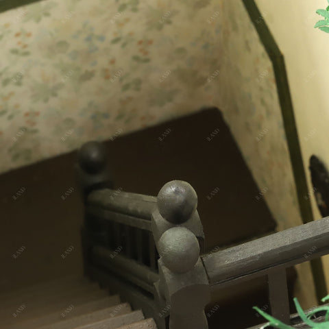 Dollhouse Stairs w/ Adjustable Handrails 2 Sets & DIY Railing