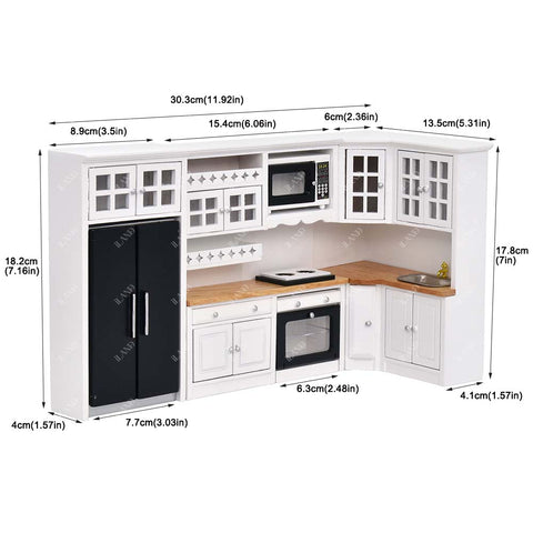 Dollhouse Kitchen with Dollhouse Accessories Set Exquisite Kitchen