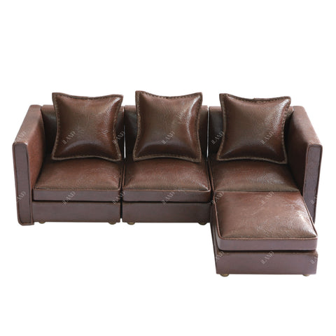 Dollhouse Sectional Sofa Furniture Miniature Sectional Couch Set for Doll House