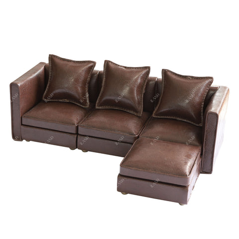 Dollhouse Sectional Sofa Furniture Miniature Sectional Couch Set for Doll House