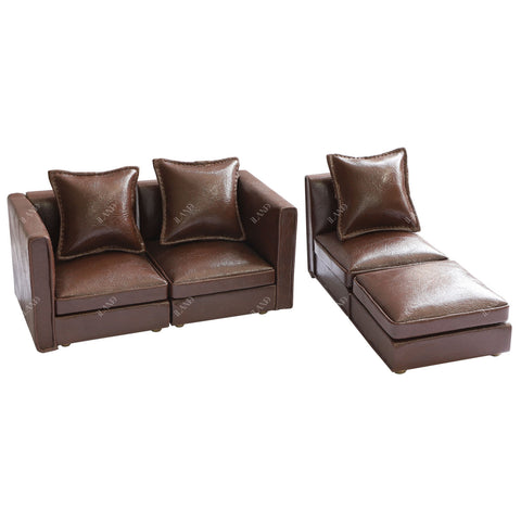 Dollhouse Sectional Sofa Furniture Miniature Sectional Couch Set for Doll House