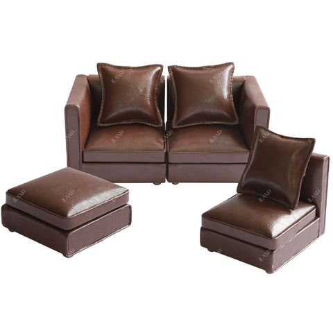 Dollhouse Sectional Sofa Furniture Miniature Sectional Couch Set for Doll House