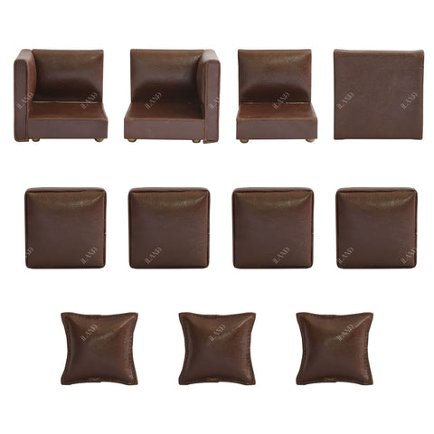 Dollhouse Sectional Sofa Furniture Miniature Sectional Couch Set for Doll House