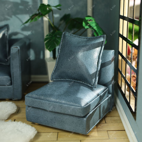 Dollhouse Sectional Sofa Furniture Miniature Sectional Couch Set for Doll House