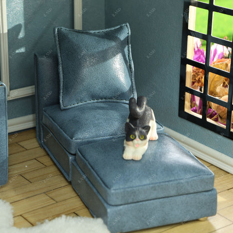 Dollhouse Sectional Sofa Furniture Miniature Sectional Couch Set for Doll House