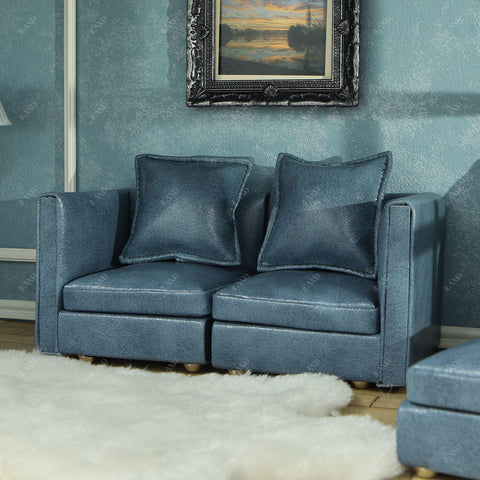 Dollhouse Sectional Sofa Furniture Miniature Sectional Couch Set for Doll House