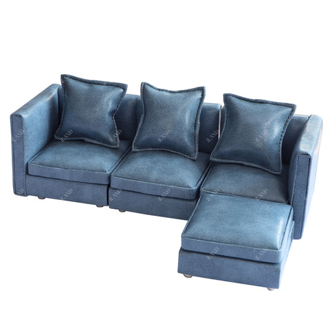 Dollhouse Sectional Sofa Furniture Miniature Sectional Couch Set for Doll House