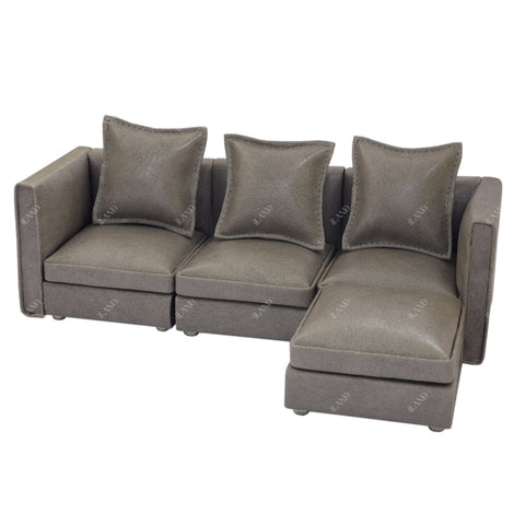 Dollhouse Sectional Sofa Furniture Miniature Sectional Couch Set for Doll House