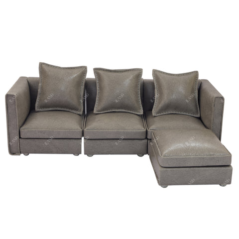 Dollhouse Sectional Sofa Furniture Miniature Sectional Couch Set for Doll House
