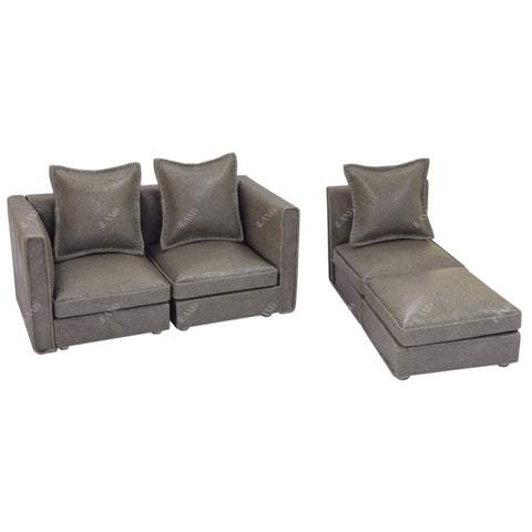 Dollhouse Sectional Sofa Furniture Miniature Sectional Couch Set for Doll House
