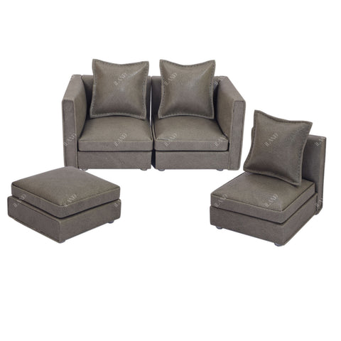 Dollhouse Sectional Sofa Furniture Miniature Sectional Couch Set for Doll House