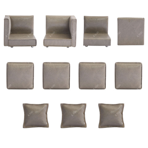 Dollhouse Sectional Sofa Furniture Miniature Sectional Couch Set for Doll House