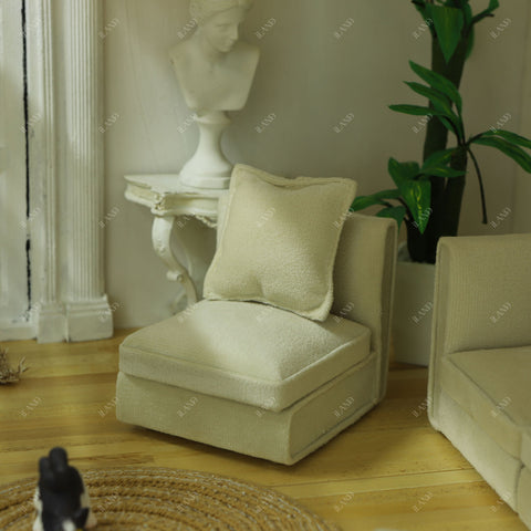Dollhouse Furniture Miniature Sectional Couch Set Modern Velvet Sofa Elegant & Classic
