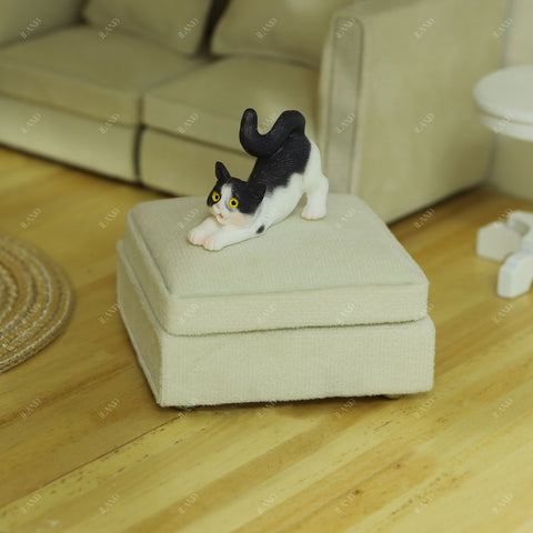 Dollhouse Furniture Miniature Sectional Couch Set Modern Velvet Sofa Elegant & Classic