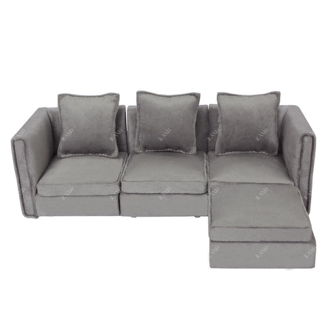 Dollhouse Furniture Miniature Sectional Couch Set Modern Velvet Sofa Elegant & Classic