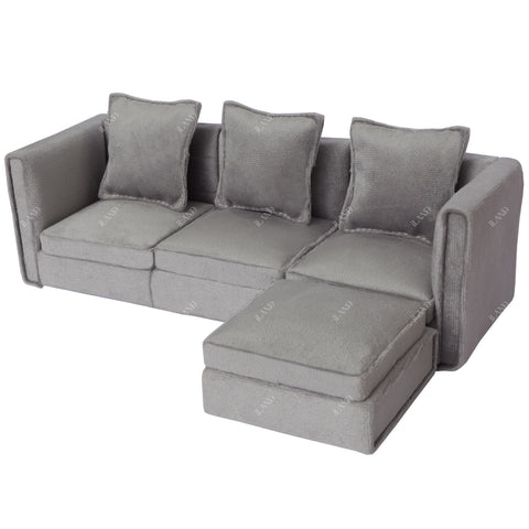 Dollhouse Furniture Miniature Sectional Couch Set Modern Velvet Sofa Elegant & Classic