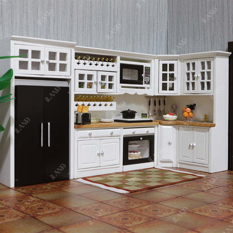 Dollhouse Kitchen with Dollhouse Accessories Set Exquisite Kitchen