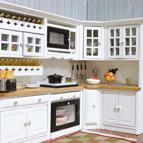 Dollhouse Kitchen with Dollhouse Accessories Set Exquisite Kitchen