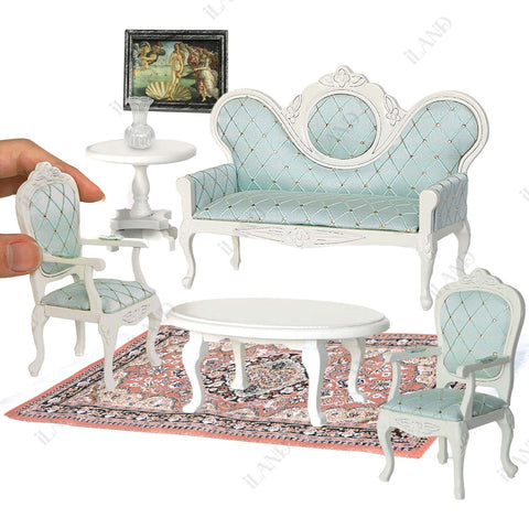 Victorian Dollhouse Furniture Living Room Vintage Set 8pcs