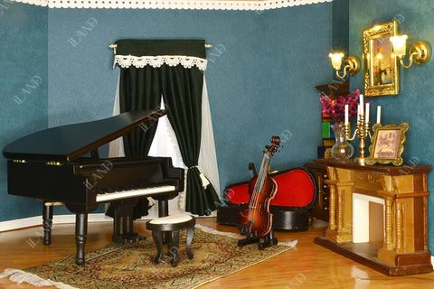 Piano Music Box & Miniature Violin Set