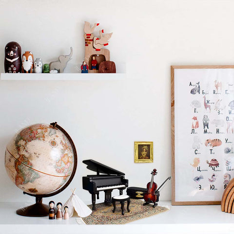 Piano Music Box & Miniature Violin Set