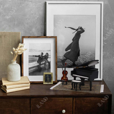 Piano Music Box & Miniature Violin Set