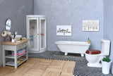 Dollhouse Bathroom Set Modern 7pcs