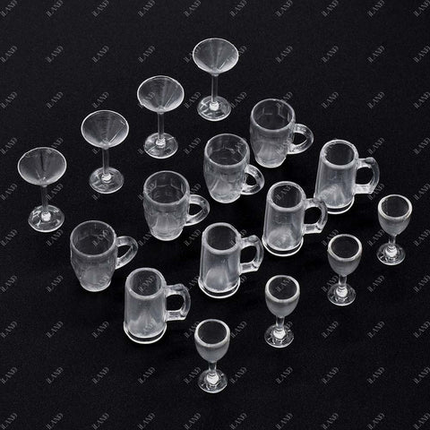 Dollhouse Accessories of 16pcs Wine Glasses Goblets