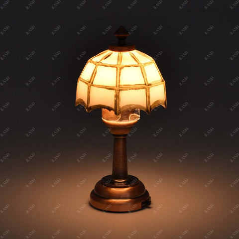 Dollhouse Electromagnetic Model White Tiffany Table Lamp Luxury