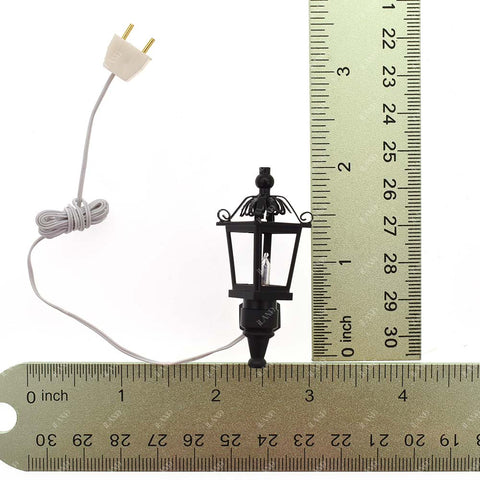 Black Metal Dollhouse Wall Light w/ Plug
