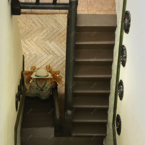 Dollhouse Stairs w/ Adjustable Handrails 2 Sets & DIY Railing