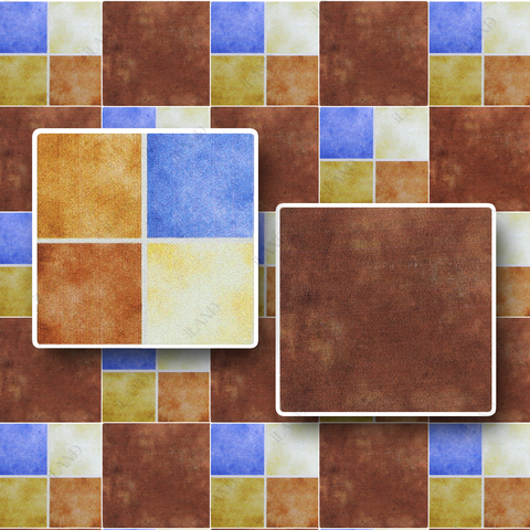 Dollhouse Flooring Boards (60 pcs Color Patch work Tiles)