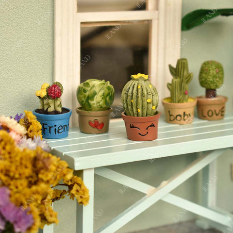 faux small succulents Dollhouse Mini Faux Succulents