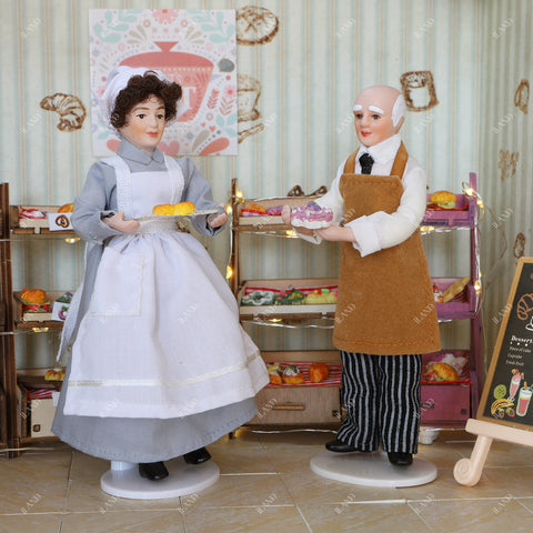 1:12 Scale Shopkeeper & Chef Doll Set