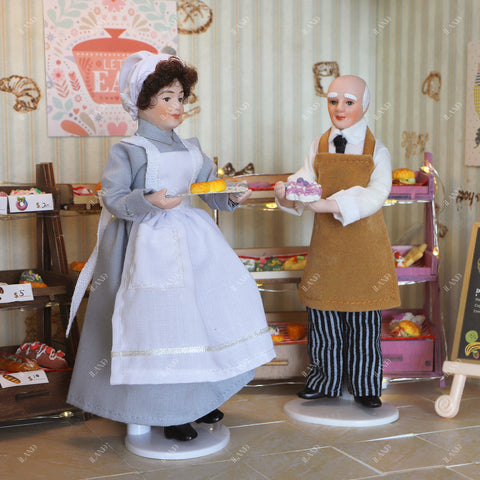 1:12 Scale Shopkeeper & Chef Doll Set