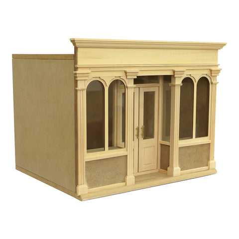Wooden Dolllhouse Room Box w/ Double Doors & Transparent Roof