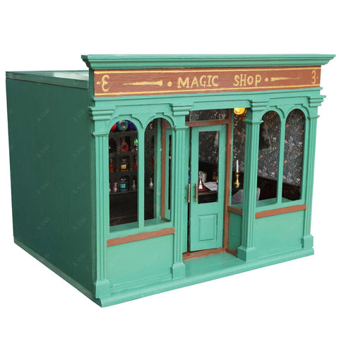 Wooden Dolllhouse Room Box w/ Double Doors & Transparent Roof